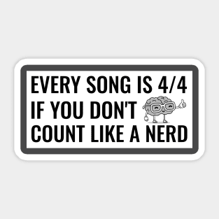 Nerds and their time signatures (version 2) Sticker